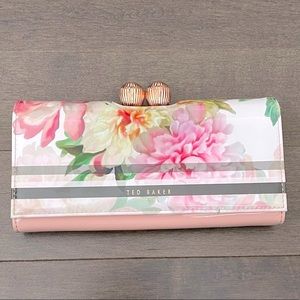 Ted Baker Floral Patent Pink Wallet